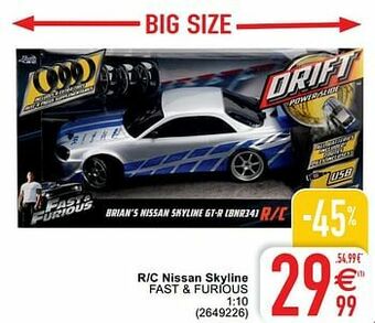 Cora R-c nissan skyline fast + furious aanbieding