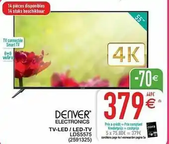 Cora Denver electronics tv-led - led-tv lds5575 aanbieding