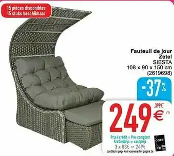 Cora Fauteuil de jour zetel siesta aanbieding