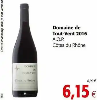 Colruyt Domaine de tout-vent 2016 a.o.p. côtes du rhône aanbieding