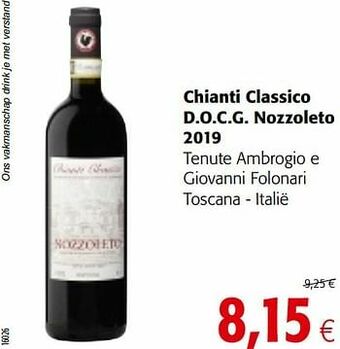Colruyt Chianti classico d.o.c.g. nozzoleto 2019 tenute ambrogio e giovanni folonari toscana - italië aanbieding