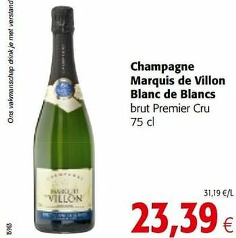 Colruyt Champagne marquis de villon blanc de blancs brut premier cru aanbieding