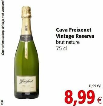 Colruyt Cava freixenet vintage reserva brut nature aanbieding