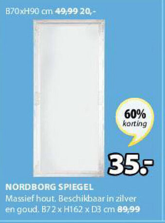 Jysk Nordborg Spiegel aanbieding