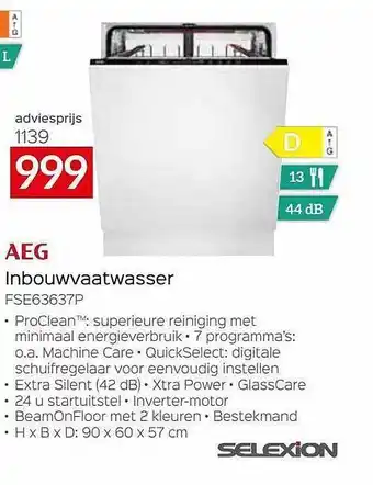 Aeg inbouwvaatwasser