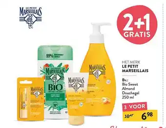 Di Le petit marseillais bio sweet almond douchegel aanbieding