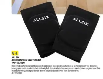Decathlon Allsix kniebeschermers voor volleybal vkp100 zwart aanbieding