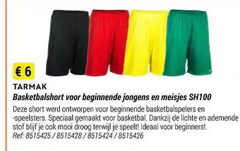 Decathlon Tarmak basketbalshort voor beginnende jongens en meisjes sh100 aanbieding