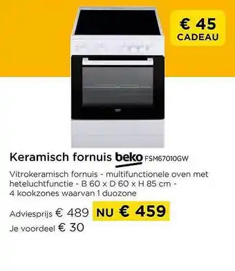 Keramisch fornuis beko