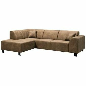 Leen Bakker Hoeksalon Nino links - taupe - Leen Bakker aanbieding