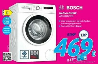 Krëfel Bosch wasmachine wan280k1fg aanbieding