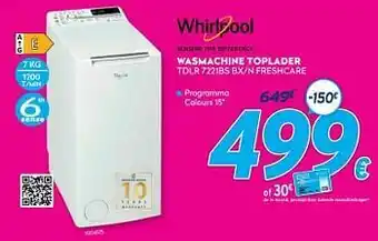 Krëfel Whirlpool wasmachine toplader tdlr 7221bs bx-n freshcare aanbieding