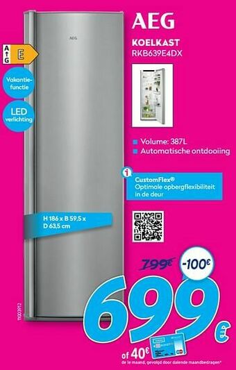 Krëfel Aeg koelkast rkb639e4dx aanbieding