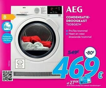 Krëfel Aeg condensatiedroogkast t6dbg82w aanbieding