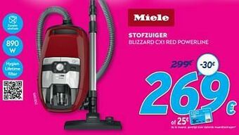 Krëfel Miele stofzuiger blizzard cx1 red powerline aanbieding