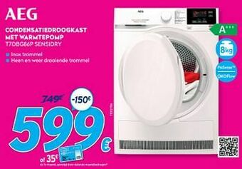 Krëfel Aeg condensatiedroogkast met warmtepomp t7dbg86p sensidry aanbieding