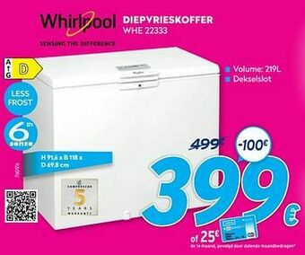 Krëfel Whirlpool diepvrieskoffer whe 22333 aanbieding
