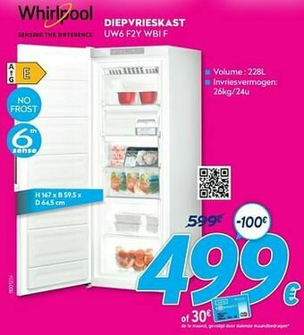 Krëfel Whirlpool diepvrieskast uw6 f2y wbi f aanbieding