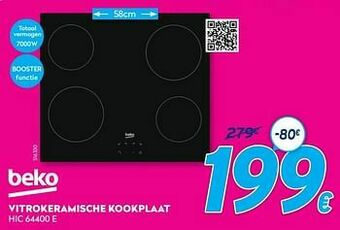 Krëfel Beko vitrokeramische kookplaat hic 64400 e aanbieding