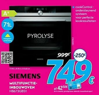 Krëfel Siemens multifunctieinbouwoven hb673gbs1 aanbieding