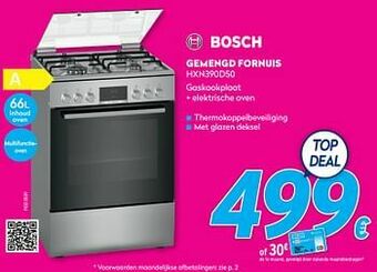 Krëfel Bosch gemengd fornuis hxn390d50 aanbieding