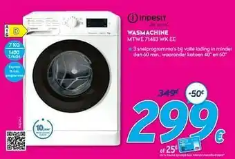 Indesit wasmachine mtwe 71483 wk ee