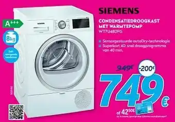 Krëfel Siemens Condensatiedroogkast met warmtepomp wt7u48dfg aanbieding