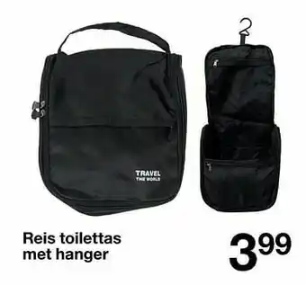 Zeeman Reis toilettas met hanger aanbieding