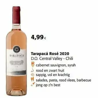 Colruyt Tarapacá rosé 2020 d.o. central valley - chili aanbieding