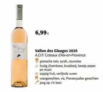 Colruyt Vallon des glauges 2020 a.o.p. coteaux d`aix-en-provence aanbieding