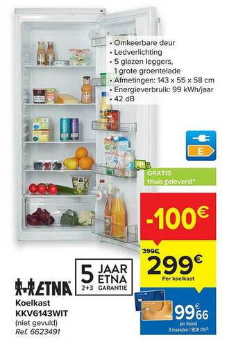 Carrefour Koelkast Kkv6143wit aanbieding