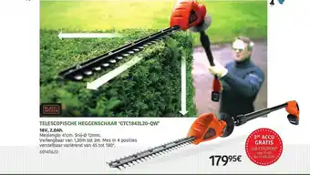 HandyHome Black+decker Telescopische Heggenschaar 'gtc1843l20-qw' aanbieding