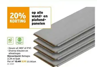 GAMMA 20% Korting Op Alle Wand- En Plafond- Panelen aanbieding