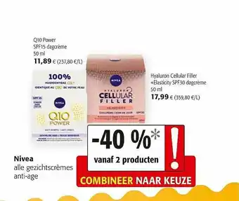 Colruyt Nivea Alle Gezichtscrèmes Anti-gen aanbieding