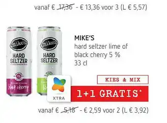 Spar Mike's Hard Seltzer Lime Of Black Cherry 5 % aanbieding