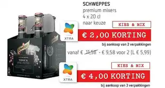Spar Schweppes Premium Mixers aanbieding
