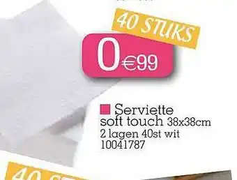 Serviette Soft Touch 38x38 Cm