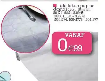 Yess Tafellaken Papier Damast aanbieding