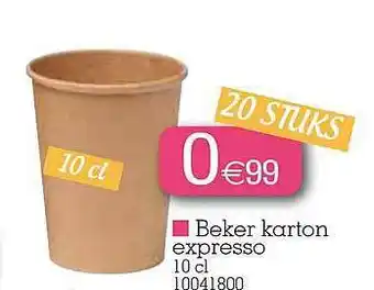 Beker Karton Expresso 10 Cl