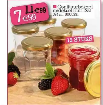 Yess Confituurbokaal M-deksel Fruit 12 St aanbieding