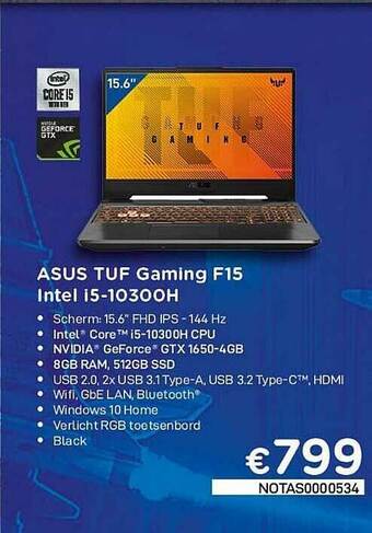 Asus Tuf Gaming F15 Intel I5-10300h