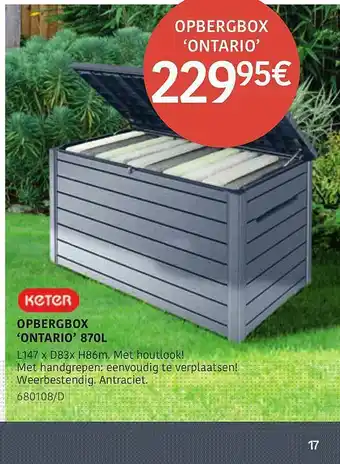 Keter Opbergbox 'ontario' 870l