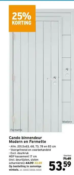 GAMMA Cando Binnendeur Modern En Fermette aanbieding
