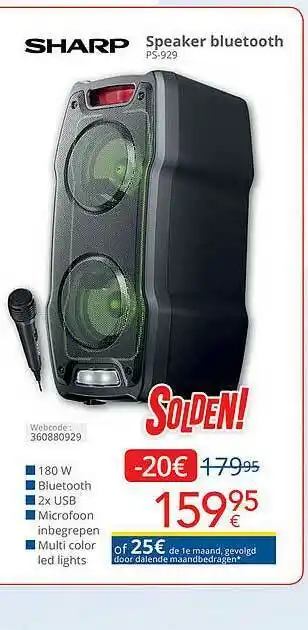 Eldi Sharp Speaker Bluetooth aanbieding