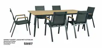 Dining Tuinset Lagos Met 6 Stoelen Aluminium Frame