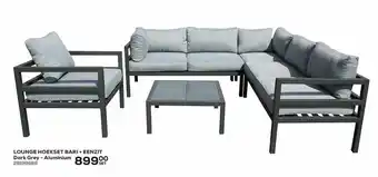 Supra Bazar Lounge Hoekset Bari + Eenzit Dark Grey Aluminium aanbieding
