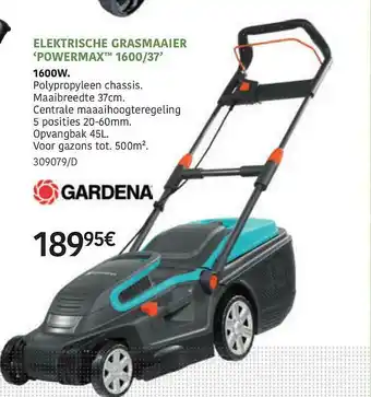 HandyHome Elektrische Grasmaaier 'powermax 1600-37' Gardena aanbieding