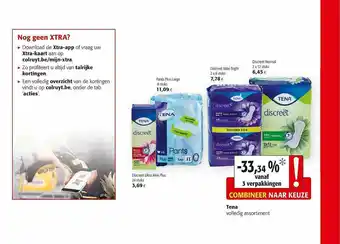 Colruyt Tena Discreet Ultra Mini Plus, Pants Plus Large, Discreet Maxi Night, Discreet Normal aanbieding