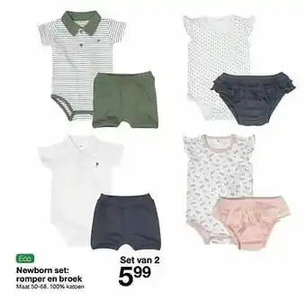 Zeeman Newborn set romper en broek aanbieding