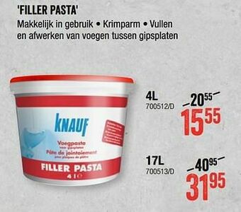 HandyHome Filler pasta aanbieding